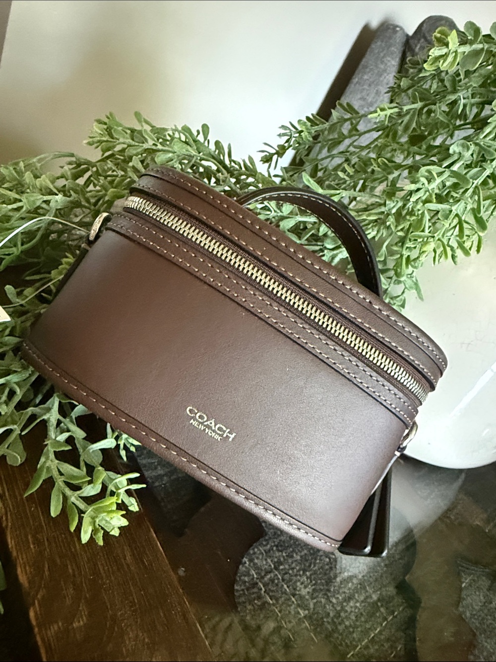Coach Mini Train Case in Brown with Silver Hardware - Picture 6 of 8